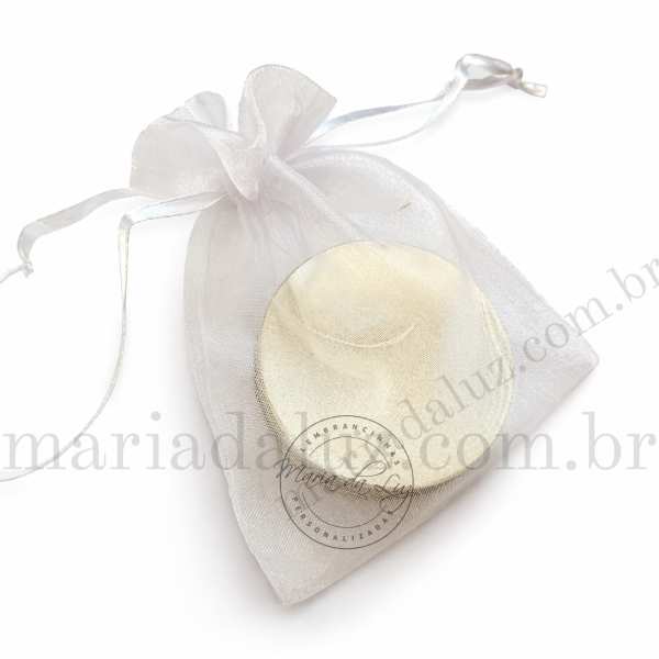 Embalagem para Lembrancinha Saquinho de Organza Branco Saquinho de Organza