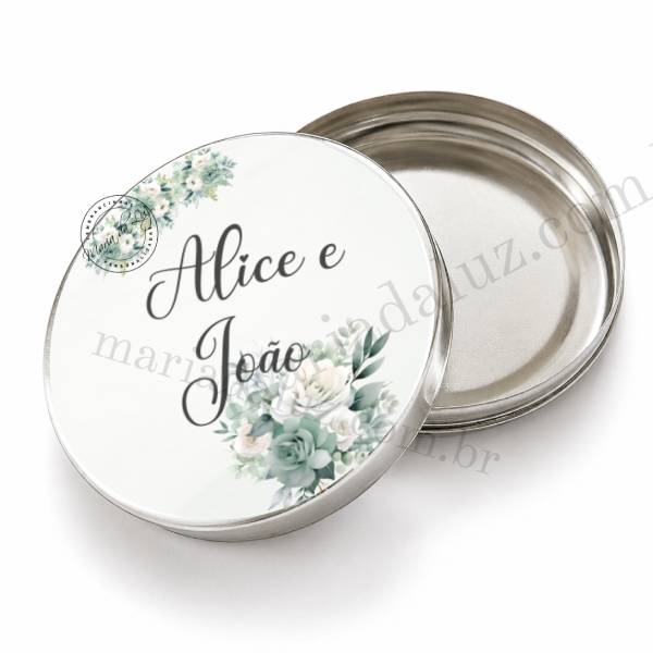 Lembrança de Casamento Verde Na Latinha Personalizada