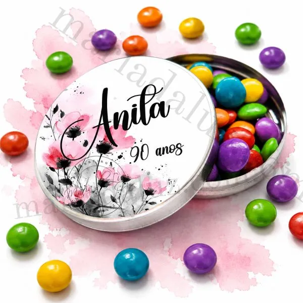 Lembranças de Festa de Aniversário de 90 anos Rosa e Preto
