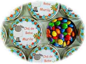 Lembrancinha Chá de Bebê Fazendinha Latinha com Balinhas
