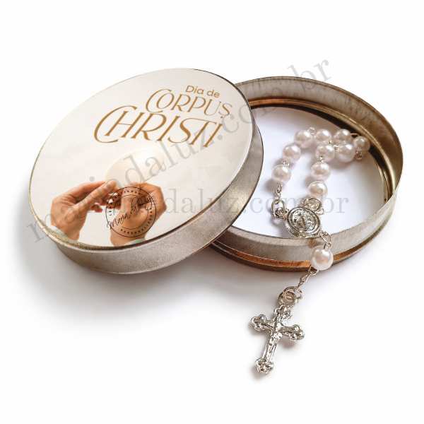 Lembrancinha Corpus Christi Latinha com Mini Tercinho