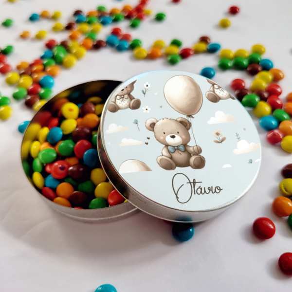 Lembrancinha Nascimento Urso.Marrom e Azul