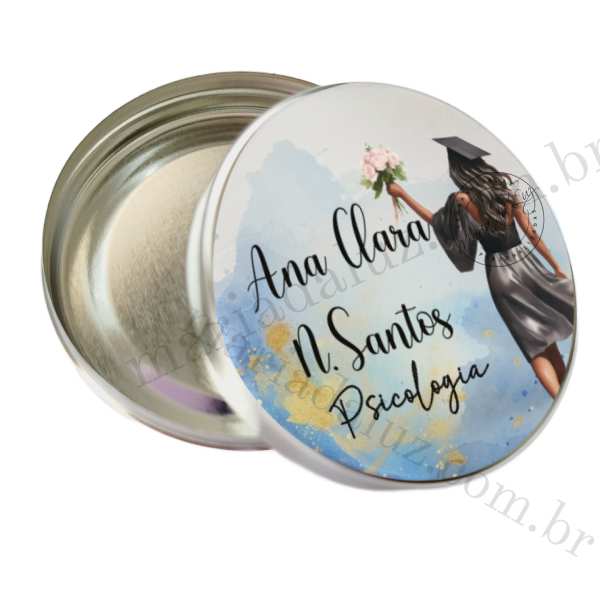 Lembrancinha de Formatura Simples Latinha Personalizada Vazia