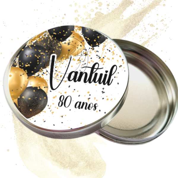 Lembrancinha Festa para 80 anos Latinha Personalizada Vazia Decoração