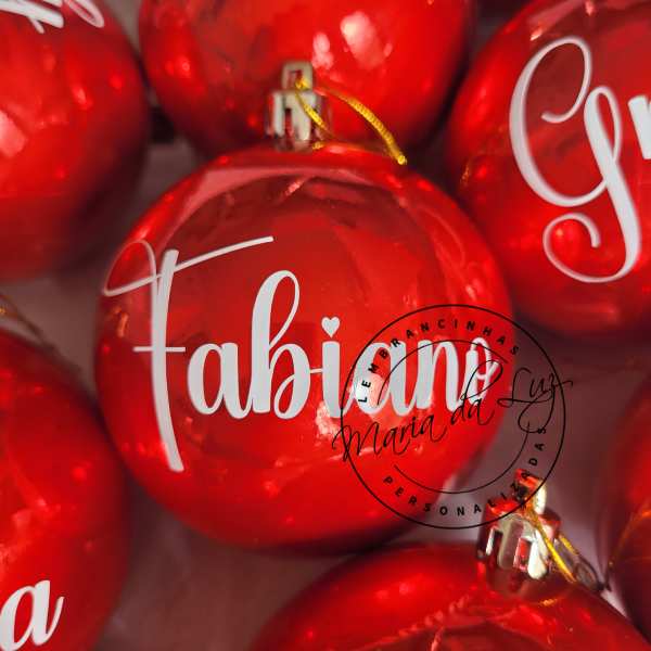 Bola de Natal Personalizada com Nome  Decoração