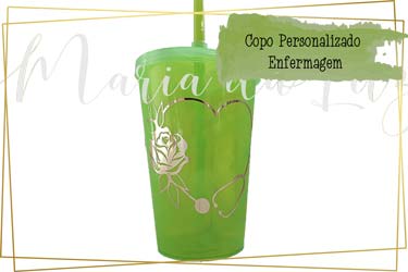 Copo Personalizado Enfermagem Latinha com Balinhas Decoração