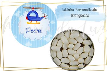 Lembrancinha Latinha Personalizada Brinquedos Latinha com Balinhas Decoração