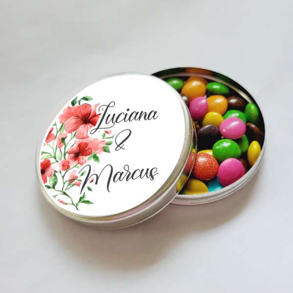 Lembrancinha Latinha Personalizada para Casamento Latinha com Balinhas Decoração