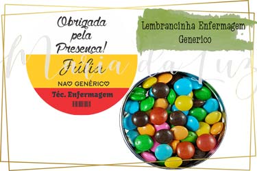 Lembrancinha Enfermagem Generico Latinha com Balinhas Decoração