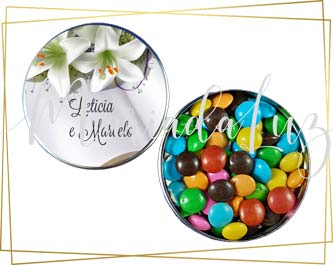 Lembrancinha Evangélica Religiosa Latinha com Balinhas Decoração