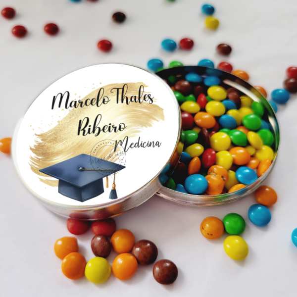 Lembrancinha Formatura Curso Medicina Latinha com Balinhas Decoração