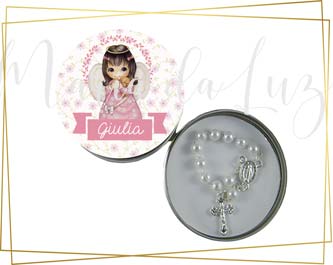 Lembrancinhas Latinhas Personalizadas Primeira Eucaristia Latinha com Mini Tercinho Decoração