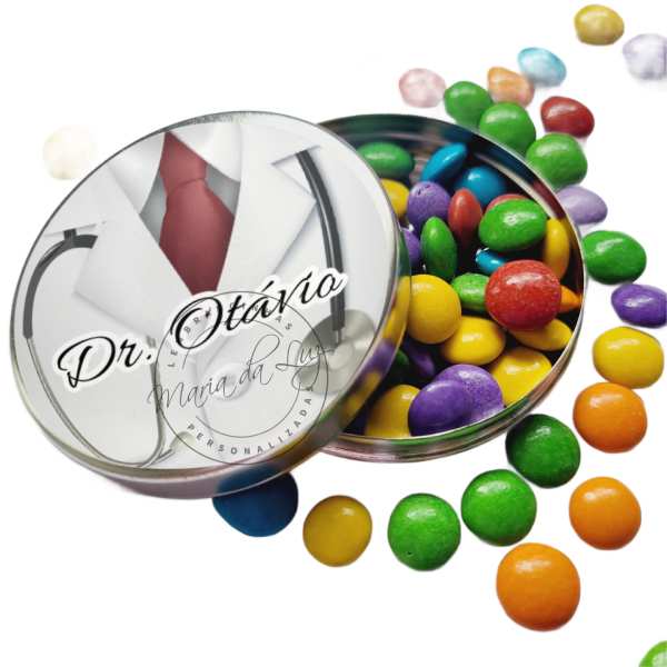 Lembrancinha Personalizada Formatura Medicina Latinha com Balinhas Decoração