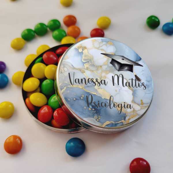 Lembrancinha Psicologia Latinha com Balinhas Decoração