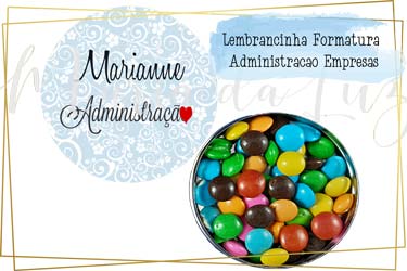 Lembrancinha Formatura Administração Empresas Latinha com Balinhas Decoração