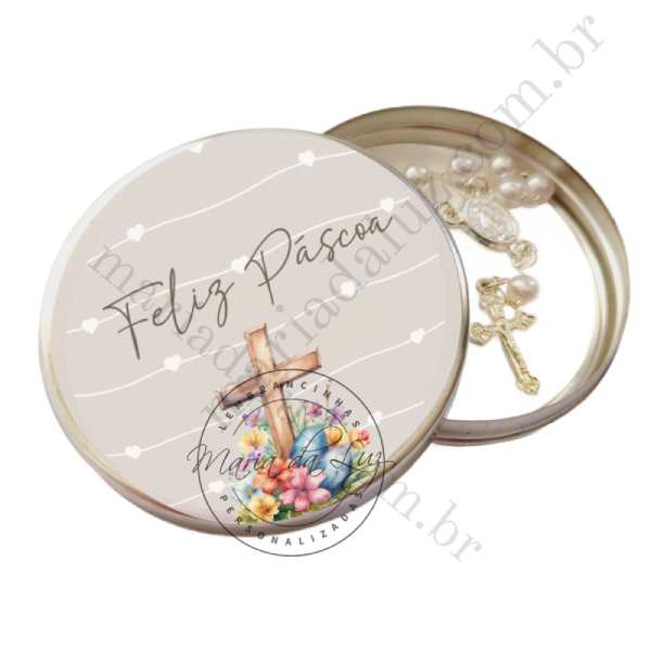 Lembrancinha de Páscoa para Catequese Latinha com Mini Tercinho Decoração