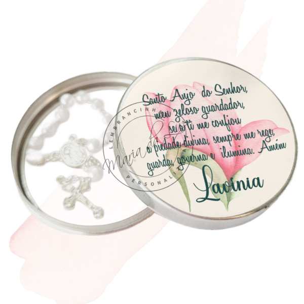 Lembrancinha para Batizado Latinha com Mini Tercinho Decoração