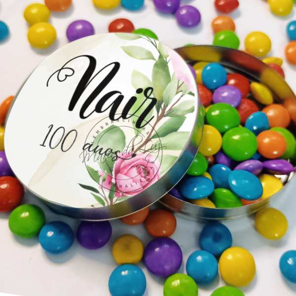 Lembrancinhas para Aniversário de 100 Anos Latinha com Balinhas Decoração