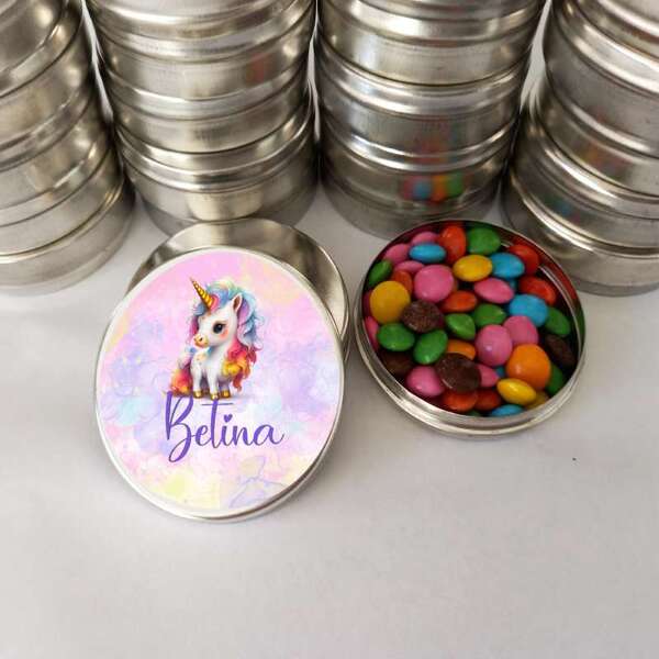Lembrancinhas Unicórnio Latinha com Balinhas Decoração