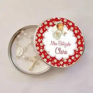 Latinha Batizado Anjinha Latinha com Mini Tercinho Decoração