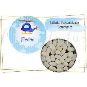 Lembrancinha Latinha Personalizada Brinquedos Latinha com Balinhas Decoração