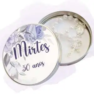 Lembrança de Aniversário de 50 anos Latinha com Mini Tercinho Decoração