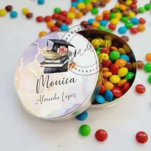 Lembranças de Formatura Personalizadas Latinha com Balinhas Decoração