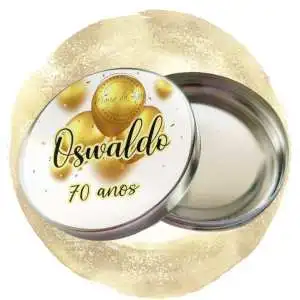 Lembrancinha 70 anos Masculino Latinha Personalizada Vazia Decoração