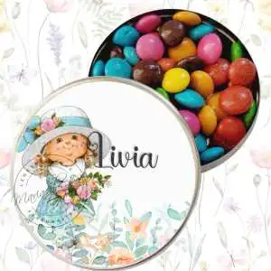 Lembrancinha de Aniversário Jardim Encantado Latinha com Balinhas Decoração