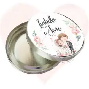 Lembrancinha Caixinha Personalizada para Casamento Noivinhos Latinha Personalizada Vazia Decoração