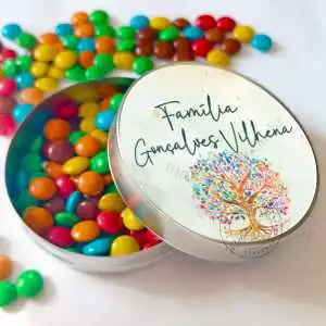 Lembrancinha Encontro Familia Latinha com Balinhas Decoração