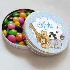Lembrancinha Festa Arca de Noé Latinha com Balinhas Decoração