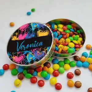 Lembrancinha Festa Neon Latinha com Balinhas Decoração