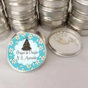 Lembrancinha para Grupo Oracao Latinha com Mini Tercinho Decoração