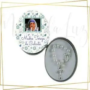Lembrancinha Madre Tereza Calcutá Latinha com Mini Tercinho Decoração