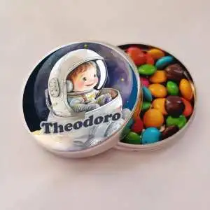 Lembrancinha de Maternidade Astronauta Latinha com Balinhas Decoração