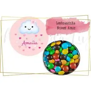 Lembrancinha Nuvem Amor Latinha com Balinhas Decoração