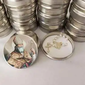 Lembrancinha Santo Agostinho Latinha com Mini Tercinho Decoração
