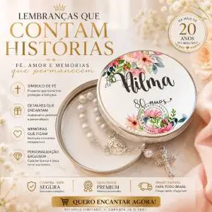 Lembrancinha de 80 anos Latinha com Mini Tercinho Decoração
