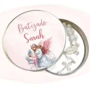 Lembrancinha de Batismo Latinha com Mini Tercinho Decoração