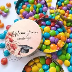 Lembrancinha Personalizada Formatura Curso Odontologia Latinha com Balinhas Decoração