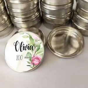 Lembrancinha para Aniversário de 100 anos Latinha Personalizada Vazia Decoração