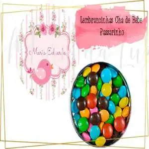 Lembrancinhas Chá de Bebê Passarinho Latinha com Balinhas Decoração