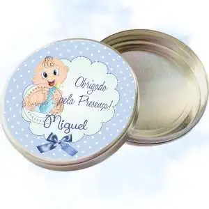 Lembrancinhas Chá Bebê Simples Barato Masculino Latinha Personalizada Vazia Decoração