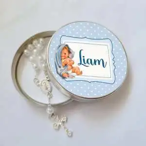 Lembrancinhas de Maternidade Latinha Terço Latinha com Mini Tercinho Decoração