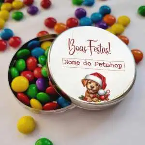 Lembrancinhas Natal Petshop Latinha com Balinhas Decoração