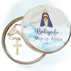 Lembrancinhas Personalizadas para Batizado Latinha com Mini Tercinho Decoração