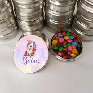 Lembrancinhas Unicórnio Latinha com Balinhas Decoração