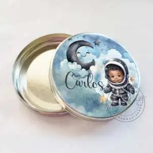 Lembrancinhas de Aniversário Astronauta Latinha Personalizada Vazia Decoração