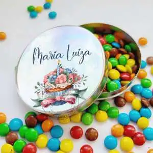 Lembrancinhas de Aniversário Infantil Simples Latinha com Balinhas Decoração